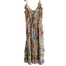 Sienna Sky Sundress Small Floral Ruffle Romantic Spring Fairy Chiffon Tiered Coq