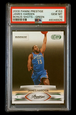 2009 Panini Prestige Bonus Shots-Green #153 James Harden Rookie RC # 1/25 PSA 10