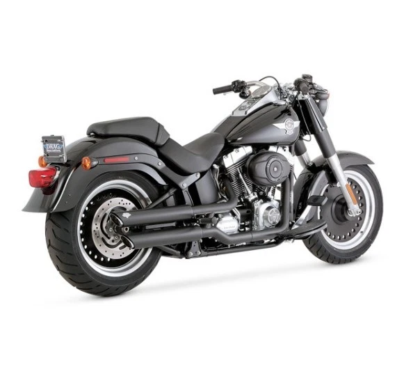 Silenciadores de escape sin cordones Vance & Hines 46843 Twin Slash 07-17 Harley Fatboy Foto 2 de 4