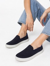 Rothy's The Original Slip On Sneaker Navy Blue Knit Women's 7 Washable Comfort