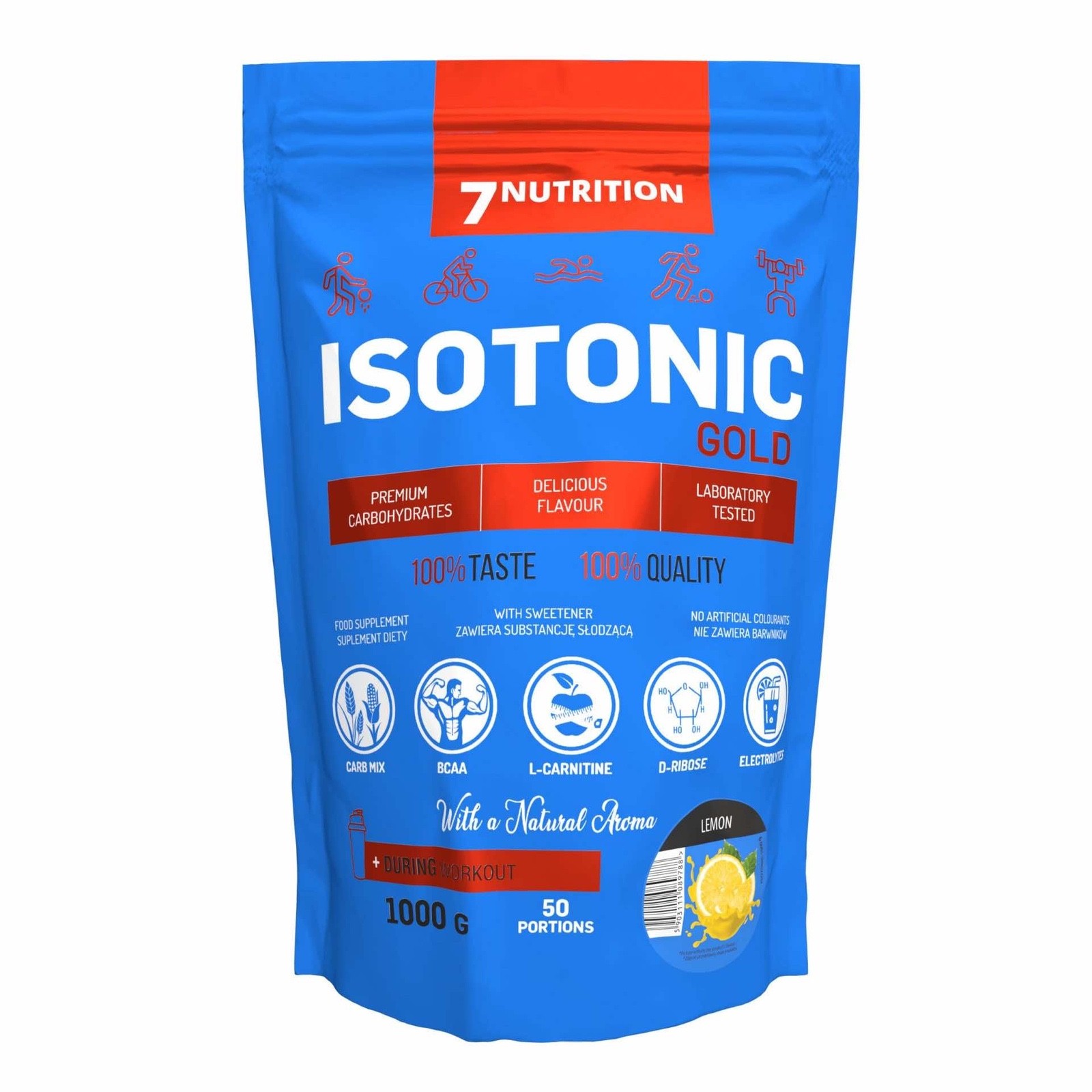 7NUTRITION ISOTONIC GOLD BCAA ELECTROLYTES L-CARNITINE VIT C 1000G LEMON
