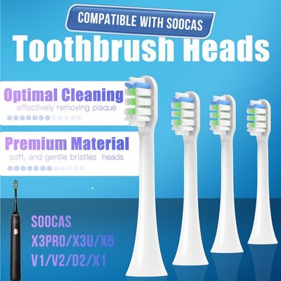 4pcs Replacement Toothbrush Heads For Xiaomi SOOCAS X3Pro/X3/X5/V1/V2/D2/X1