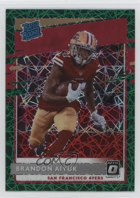 2020 Donruss Optic Rated Rookies Green Velocity Prizm Brandon Aiyuk Rookie RC
