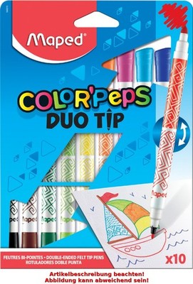 10 Maped Doppel-Fasermaler COLOR'PEPS DUOtip, 10er Kartonetui