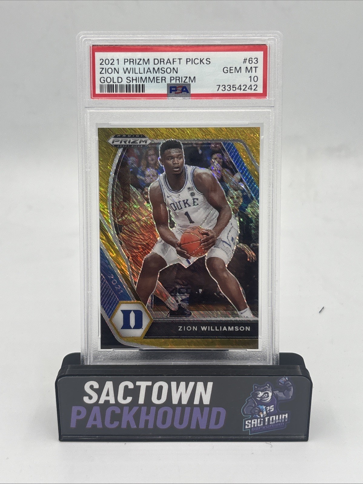 2021 Prizm Draft Picks - Zion Williamson Gold Shimmer /10 PSA 10