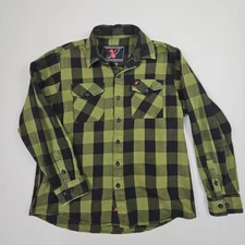 Milwaukee Leather Flannel Shirt Mens Large Green Plaid Performance Apparel