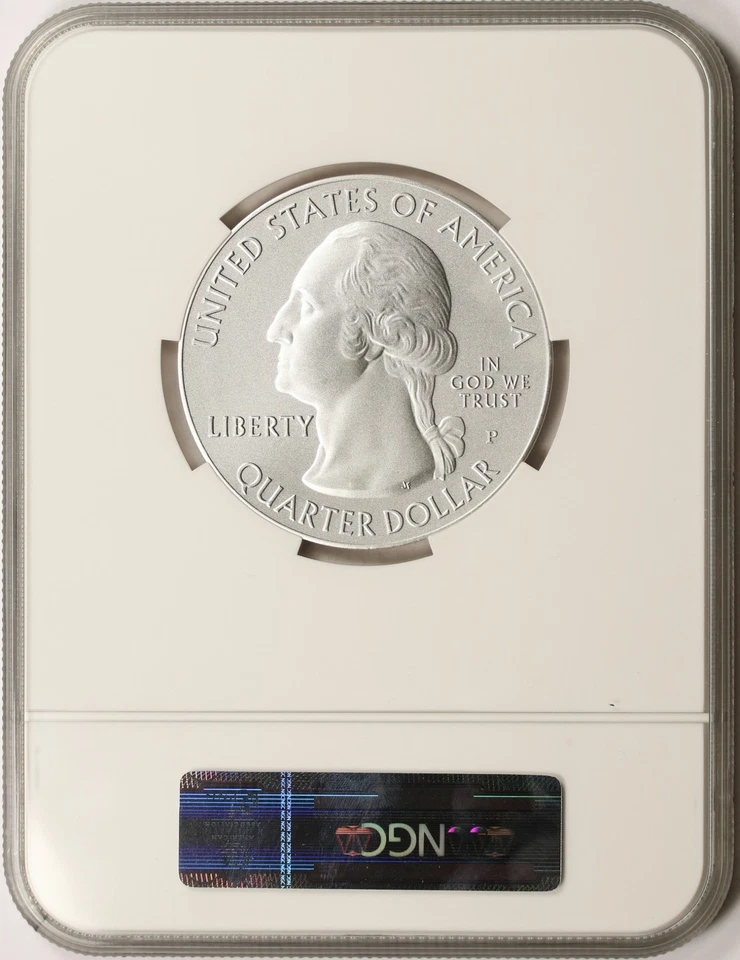 2014-P Great Smoky Mountains ATB 5 oz Silver Quarter 25c NGC SP70 - Image 2 of 4