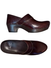 Dansko Prima Women’s Slip On Leather Comfort Chunk Heel Clog Sz 39/8.5