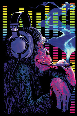 BLACKLIGHT POSTER 4INDIVIDUAL BLACK LIGHT POSTERS JIMI HENDRIX