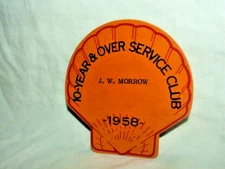 1958 Dated SHELL OIL Company Employee 10yr & More Service Club Party name tag