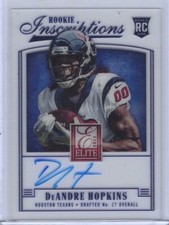 DEANDRE HOPKINS 2013 DONRUSS ELITE ROOKIE INSCRIPTIONS BLUE INK ROOKIE AUTO RC 7