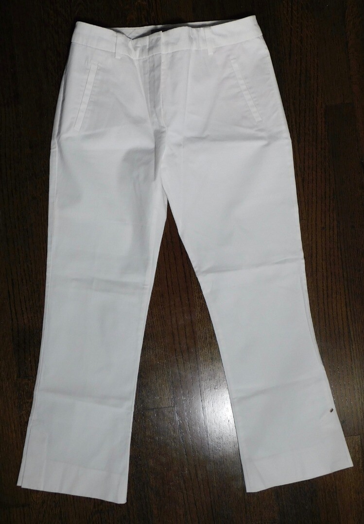 SPORTMAX Women's Ivory Flat Front Cropped Pant Sz 4 | eBay