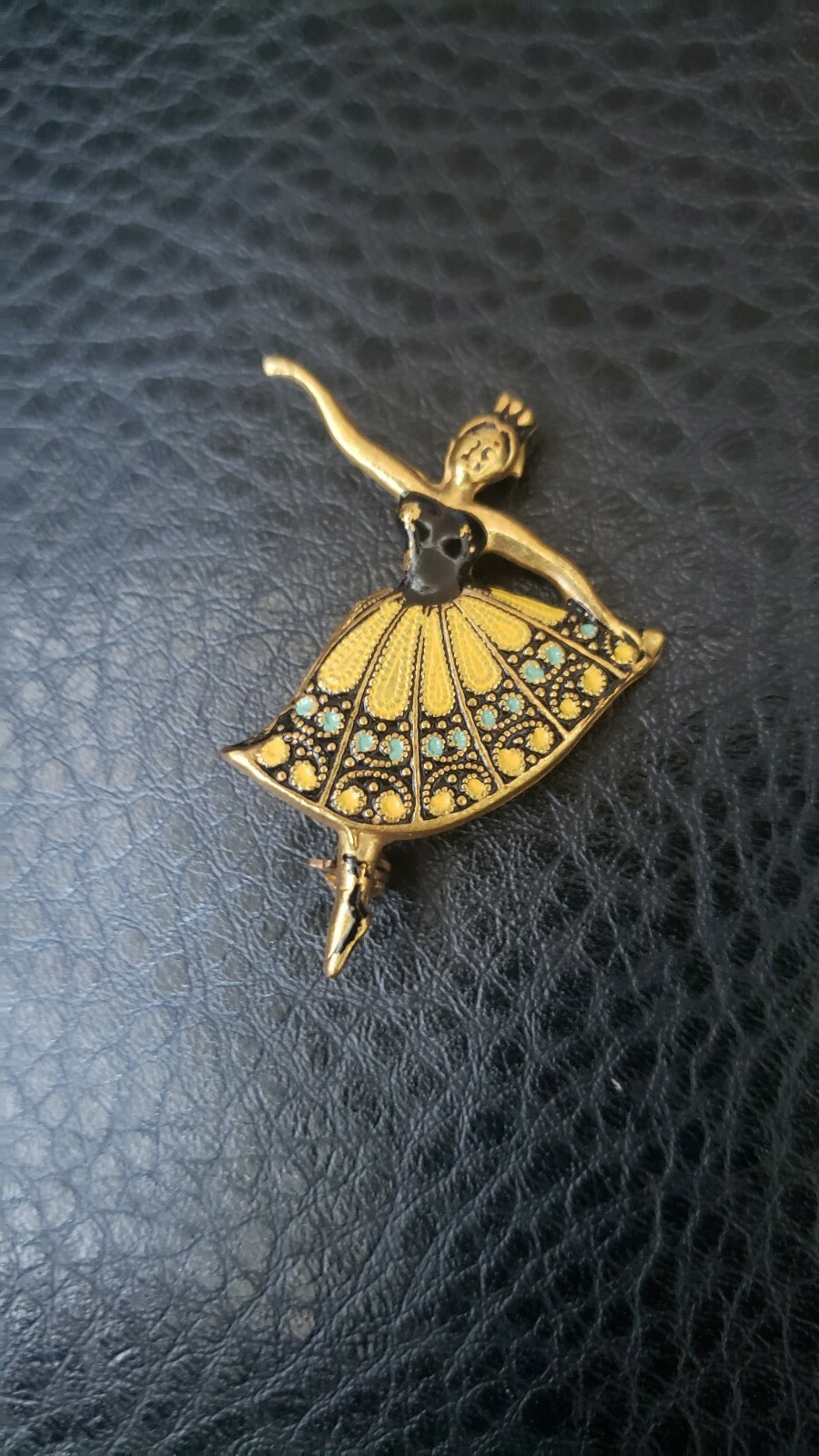 Vintage Ballerina Pin Brooch Damascene Gold eBay