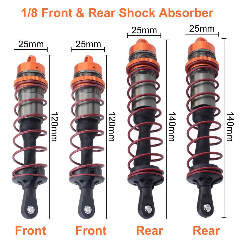 4Pcs Shock Absorber Front Rear for 1/8 JLB HSP EM Racing HPI Truck Buggy Truggy - Image 4 of 4