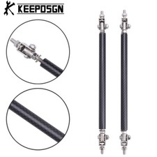 Carbon Adjustable Front Bumper Lip Splitter Spoiler Strut Rod Tie Support Bars