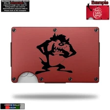 TASMANIAN DEVIL TAZ Laser Engraved Onto An Metal Wallet