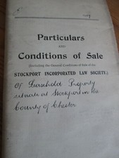 Athens Street, Stockport Auction particulars for Leasehold (11 properties) 1907