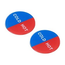10Pcs Self Stick Cold/Hot Water Label Acrylic Round Sticker Signs Multicolor