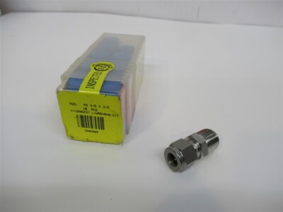 HAM-LET 3002005, 3/8'' O.D. x 3/8'' MPT Stainless Steel Compression Fitting, 10 Ea