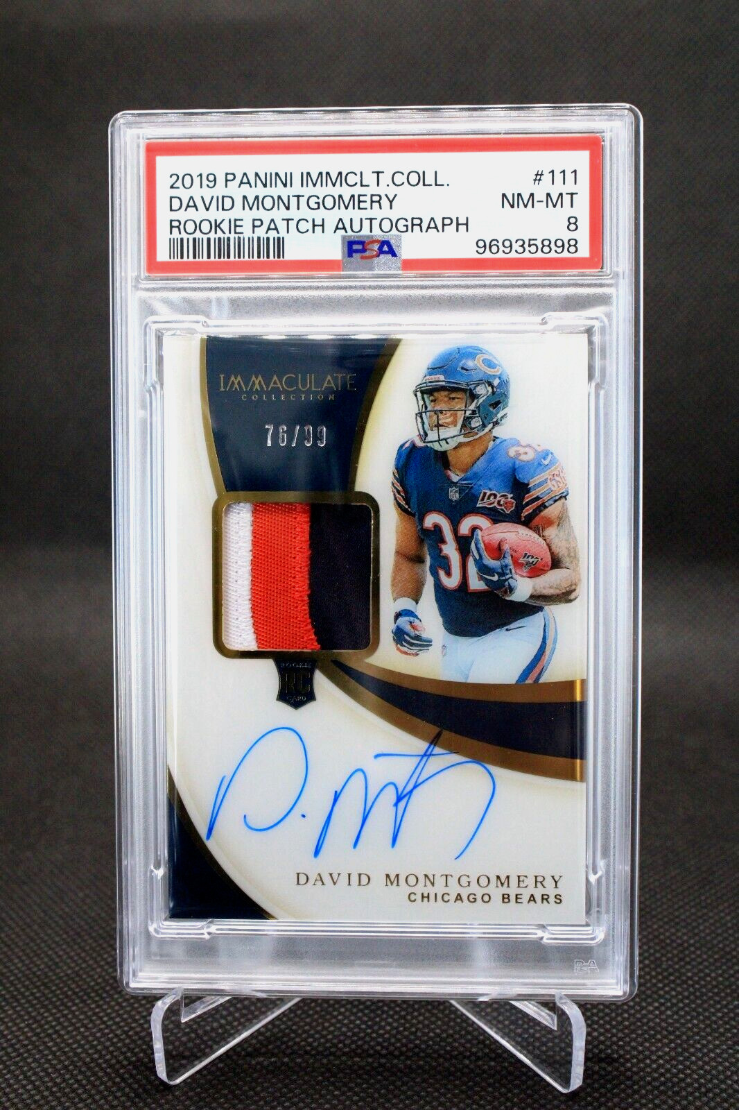 David Montgomery Panini Immaculate Collection #111 Rookie Patch Autograph