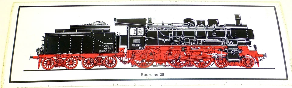 Aufkleber Dampflok BR 38 DB Deutsche Bundesbahn ca 24x8 cm å * - Bild 1 von 1