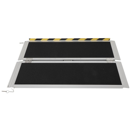 Folding Wheelchair Scooter Mobility Ramp Portable 600 Lbs Non-Slip 4ft Aluminum - Picture 2 of 13