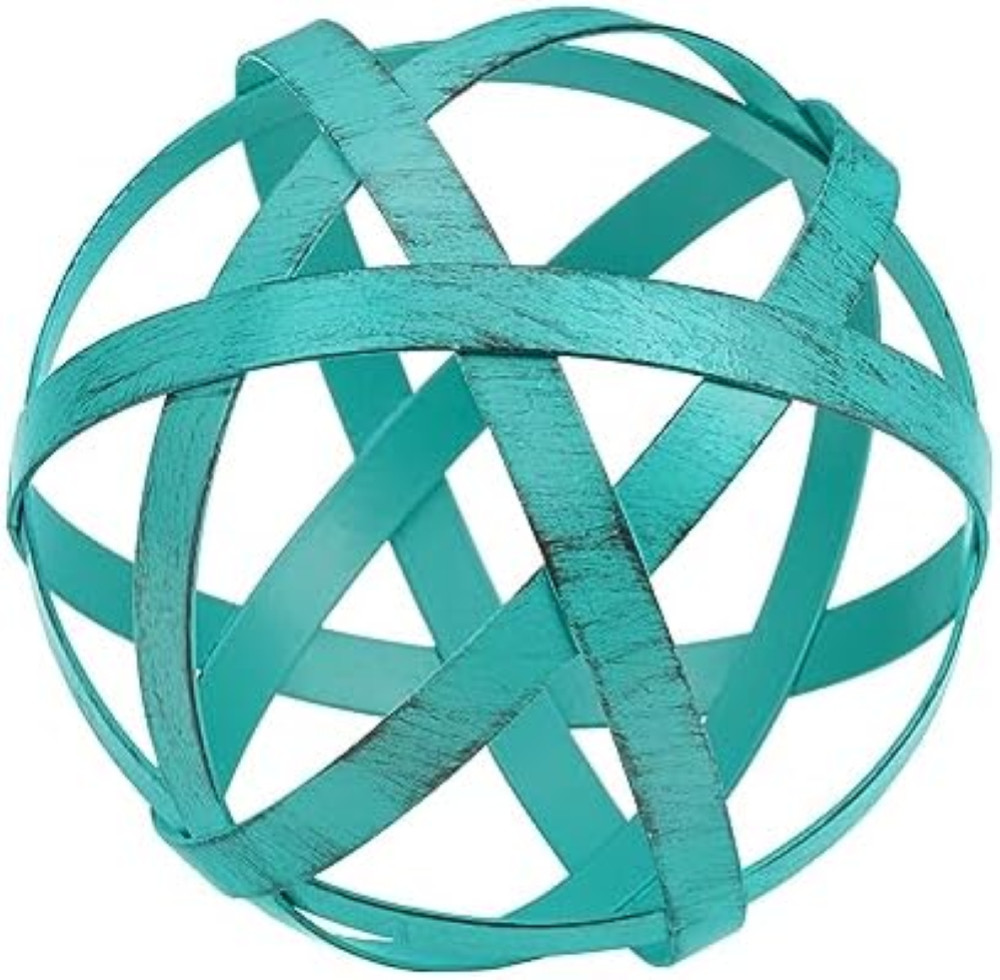 Sfera da Giardino Blu in Metallo - Decorazione Esterno Resistente e Chic