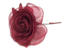 SPILLA FIORE IN SETA BORDEAUX CM 15