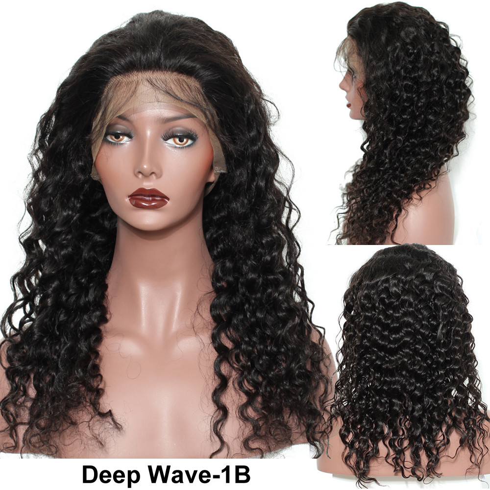 100 Indian Human Hair Lace Front Wigs Glueless 360 Full Lace Wig Pre