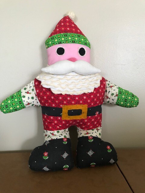 Christmas Vintage Hand Sewn Stuffed Santa Doll 20" High