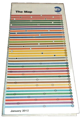 JANUARY 2012 NEW YORK CITY TRANSIT SUBWAY METRO FOLD OUT COLOR MAP