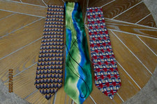 Lot of 3 J. Garcia Men's Silk Ties -tidal wave-tennis shoe escape
