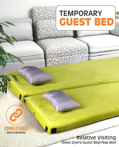 Dicke Memory Foam Camping Matratze 3" Tragbare Isomatte Bodenmatte Aufrollbar - Bild 6 von 10