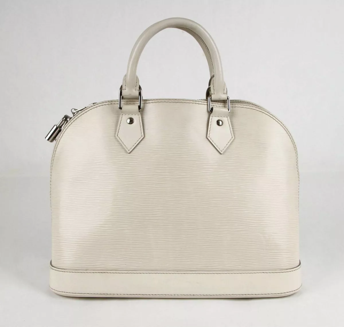 Louis Vuitton White and Ivory Epi Leather Alma Pm Handbag at 1stDibs