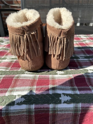 Emu Australia Suede Fringe Cayote moccasins women’s size W11 M10 - Picture 4 of 12