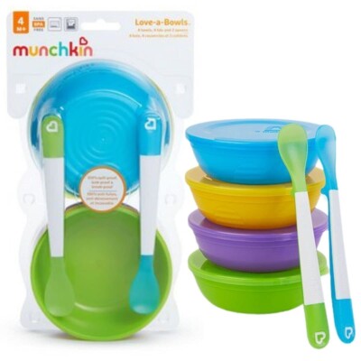 Munchkin Love-a-Bowls 10 Piece Baby Feeding Set Bowls with Lids