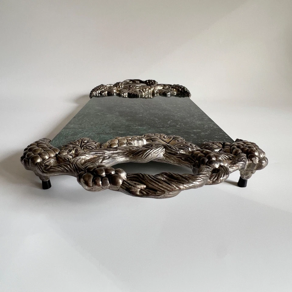 Vintage Godinger Marble Silver Charcuterie Board, 18"x9" - Image 4 of 4