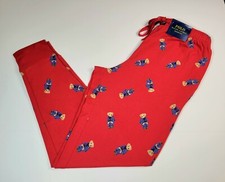 Ralph Lauren POLO Bear Pajama Pants XL Mens Red Blue AOP Tapered Jogger