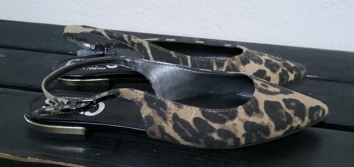 Circus Sam Edelman Hillary Slingbacks Flats Leopard Print Pointed