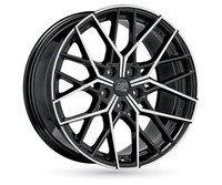 1X MSW (Oz) MSW 74 Gloss Black Full Polished 8.0Jx18 5X120 ET45