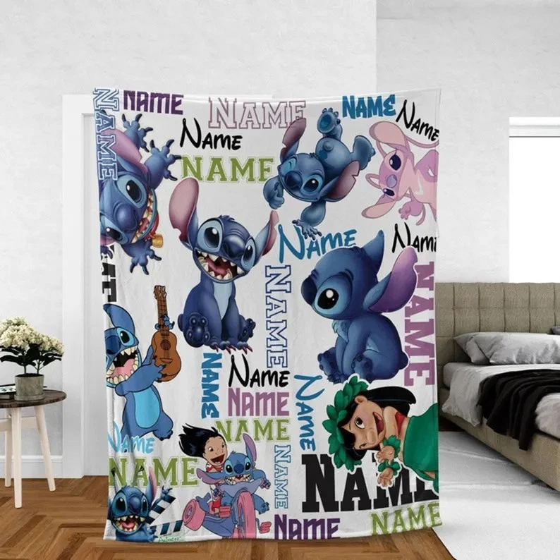 Personalized Disney Lilo And Stitch Aloha Fleece Blanket