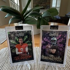 Wild Card Matte Metal Graffiti Joe Burrow Drew Brees 2 Card Lot NFL 2020