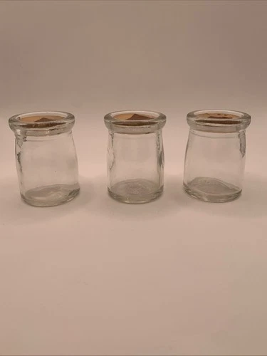 Vintage Glass Creamer Bottles W/ Cardboard Lids (Set of 3))