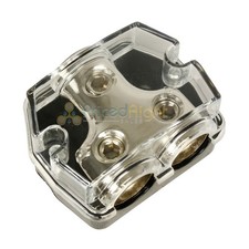 0 Gauge In Two 0/4 Gauge Out Car Audio Power Ground Distribution Block RI Audio