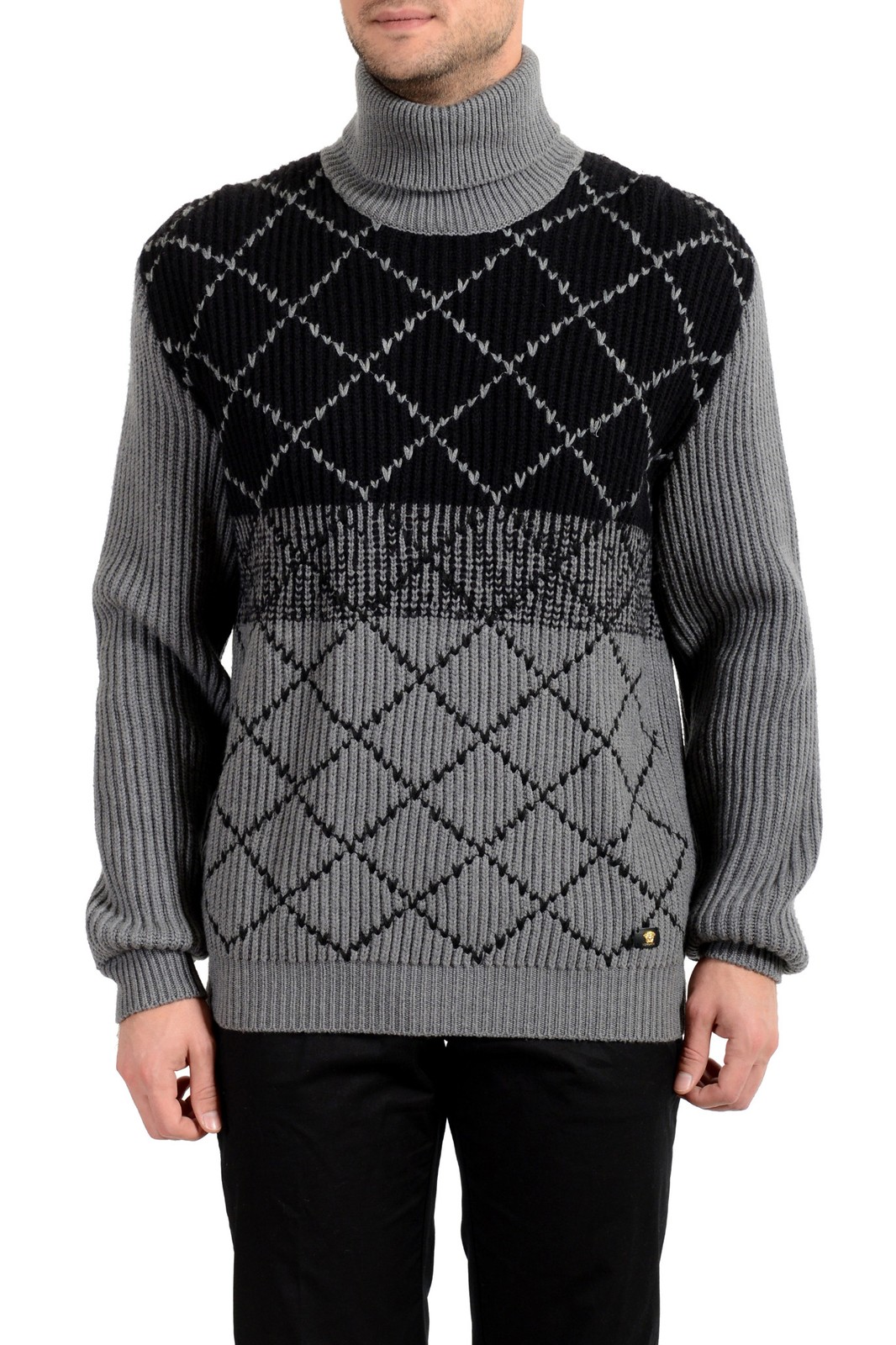 Мужской пуловер-водолазка Versace из 100 шерсти с высоким воротом размер US M IT 50 70590₽