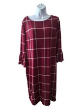Liz Claiborne Plaid Shift Dress L Quiet Luxury Office Preppy Classic Chic