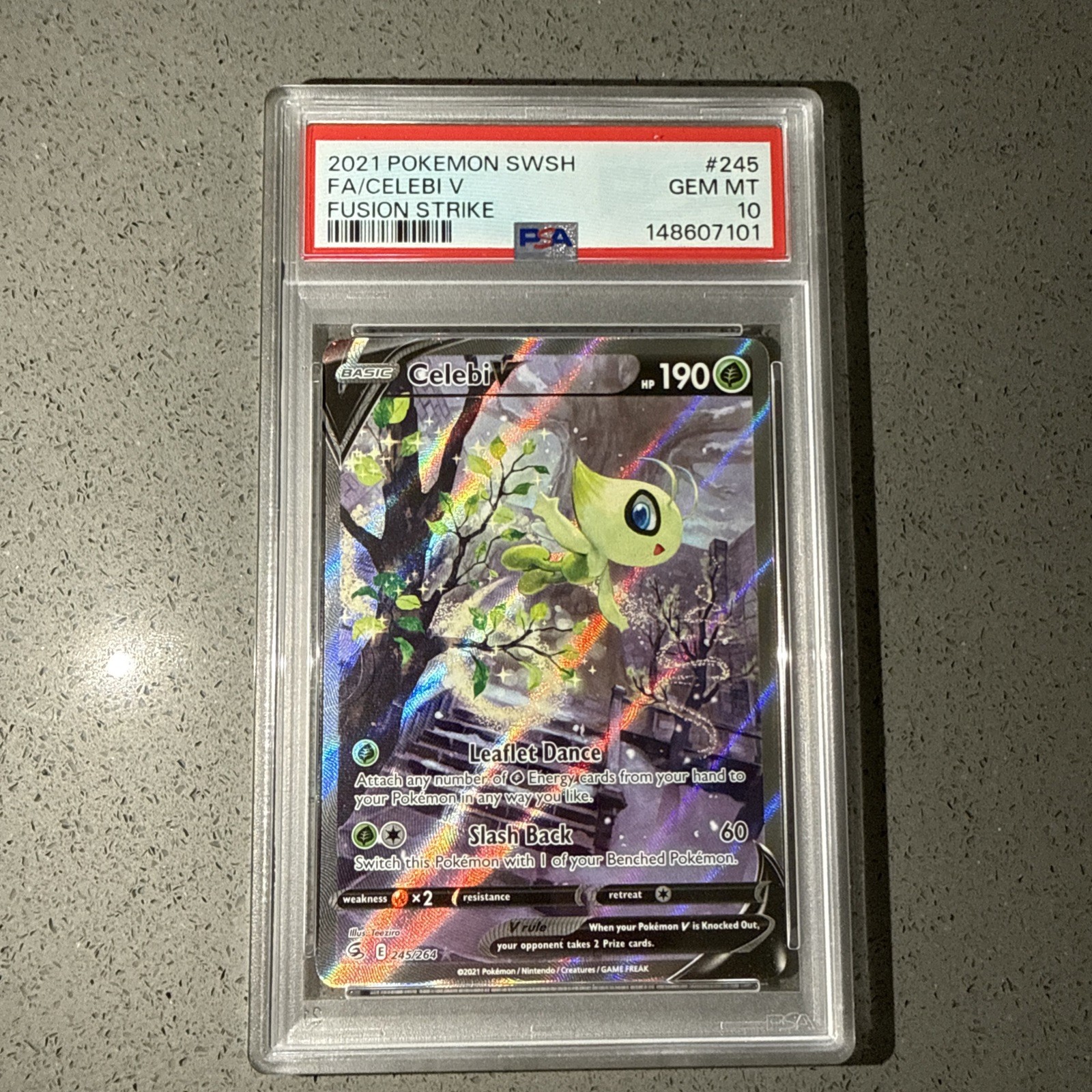 Celebi V Fusion Strike Alternate Art 245/264 PSA 10 French Pokemon Card