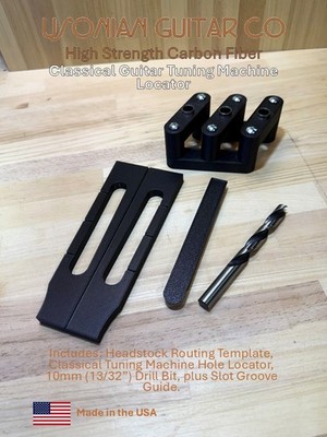 Classical Guitar Tuning Machine Locator Plus Headstock Template | Luthier Tools