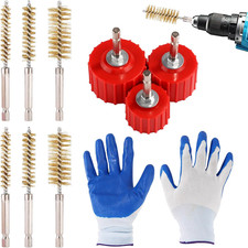 9-Piece Copper Pipe Cleaner Kit for Power Drill, 1/2" 3/4" 1" Alloy Tube Cleanin