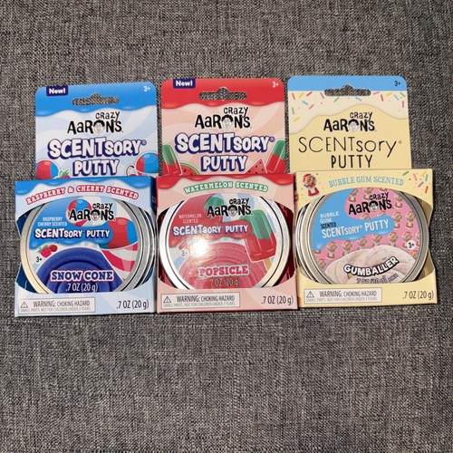 Neu - Crazy Aarons SCENTsory Kitt 3 Stück - Kaugummi, Schneekegel und Eis am Stiel